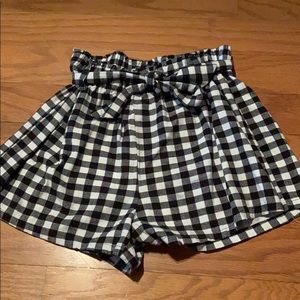 Checker print shorts